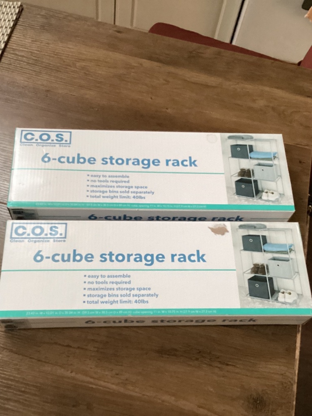 C.O.S. 6-Cube Storage Rack - Set of 2 New in box